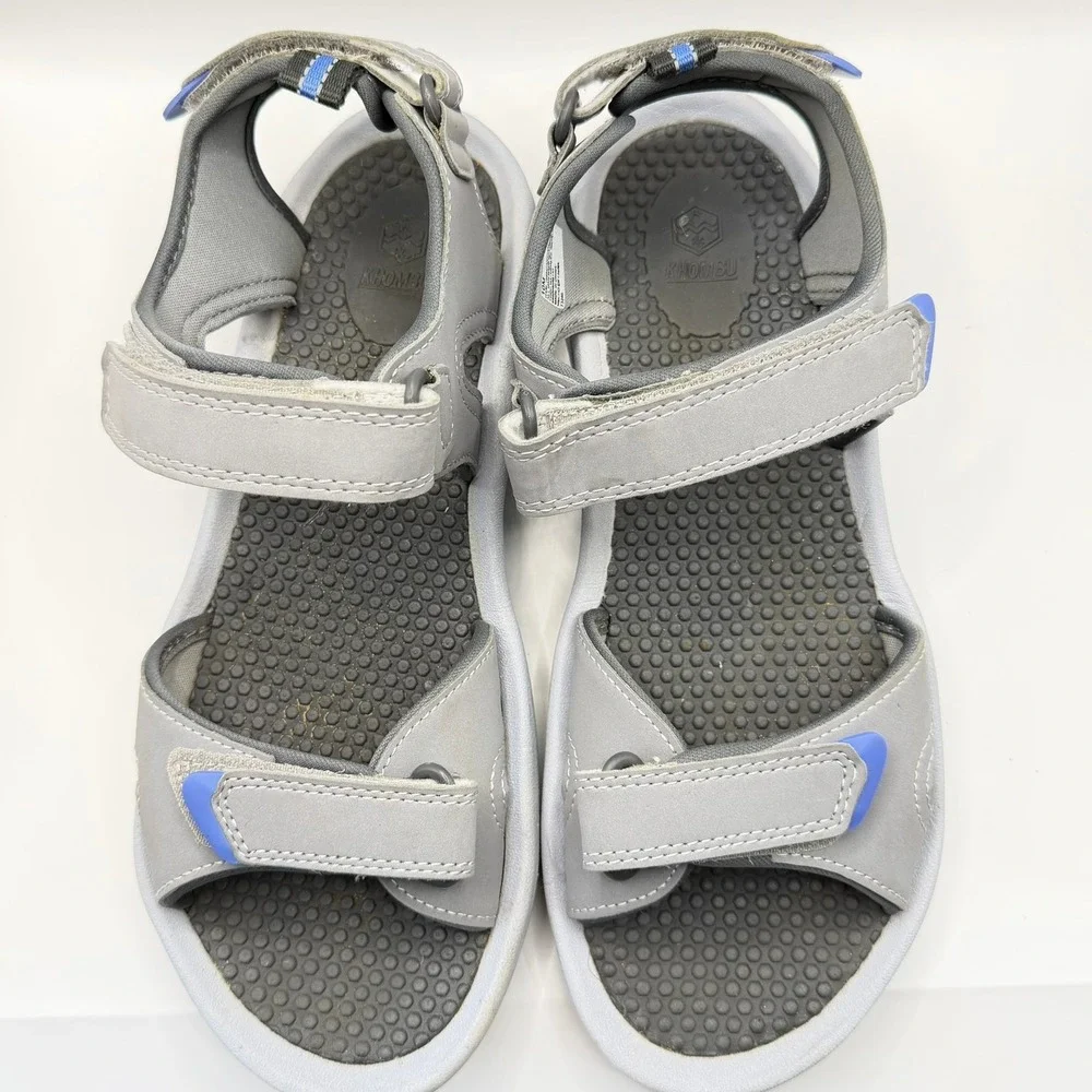 Khombu‎ Mens Sport Sandals Grey Blue Adjustable Straps Outdoor 1099420 Coral 10M